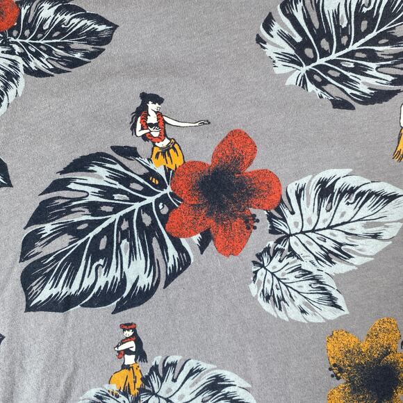 American Rag Hawaii Hula Dancer Graphic T-shirt Men Size L Blue Short Sleeve Tee - Picture 3 of 6